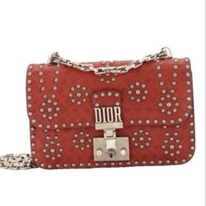 Dior Red Studded Leather 2Way
